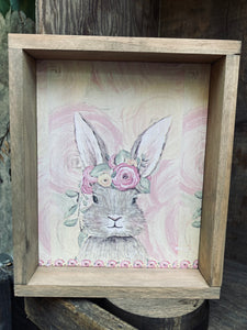 Pastel Rabbit Decoupage 6.25”x 7.50” picture