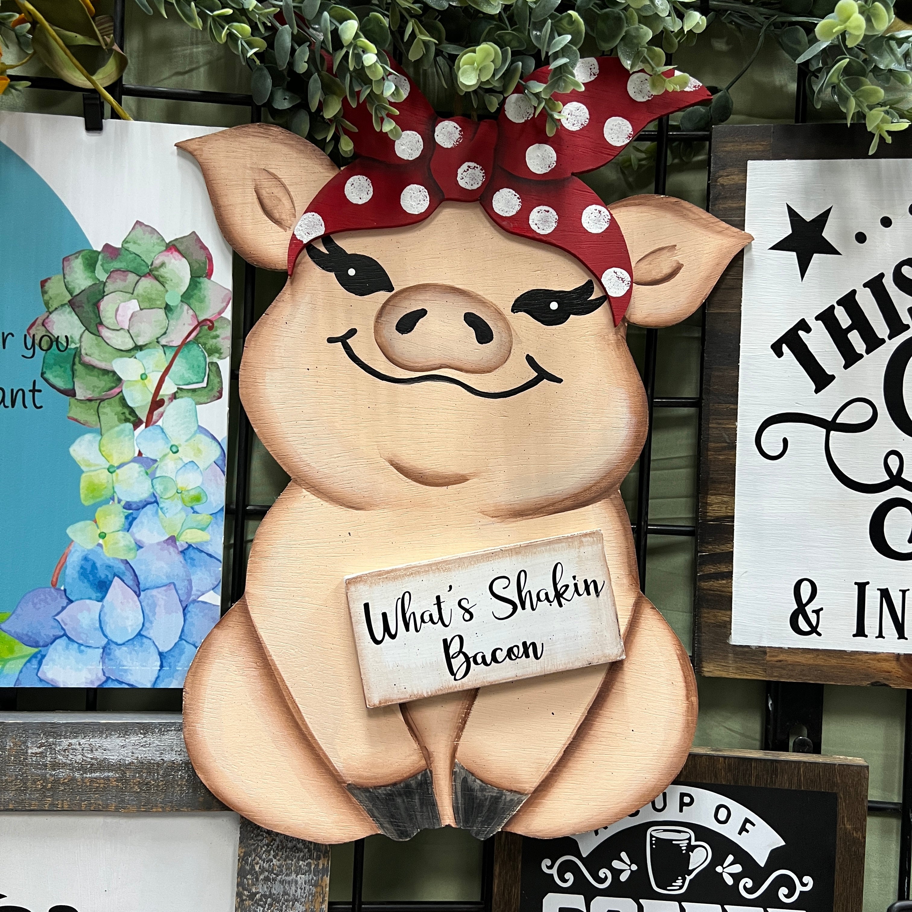 Pig Door Hanger - What’s Shaken Bacon