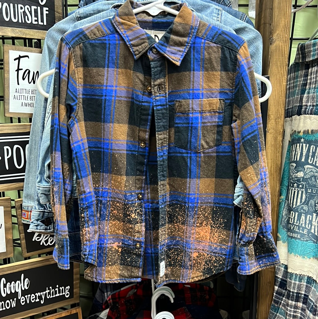 Kids Bleached Flannel Shirt 4T